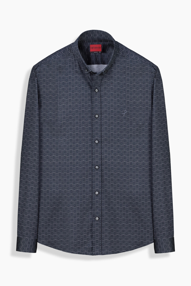 Goias Soho Desenli Siyah Gömlek