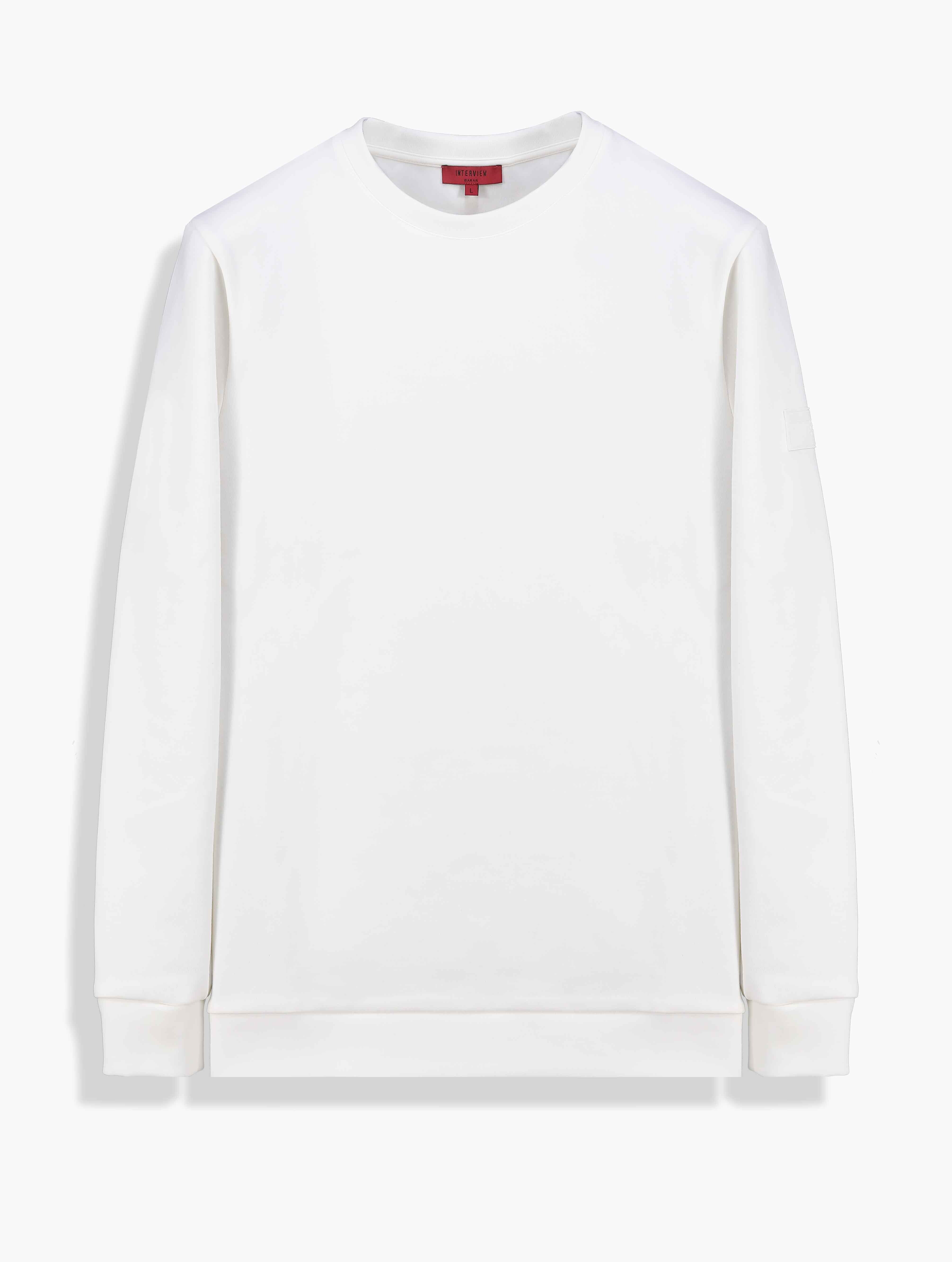 Bisiklet Yaka Ekru Sweatshirt