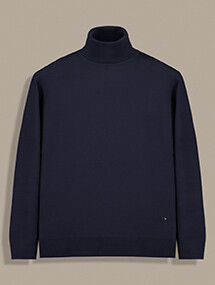 Tam Balıkçı Yaka Lacivert Triko