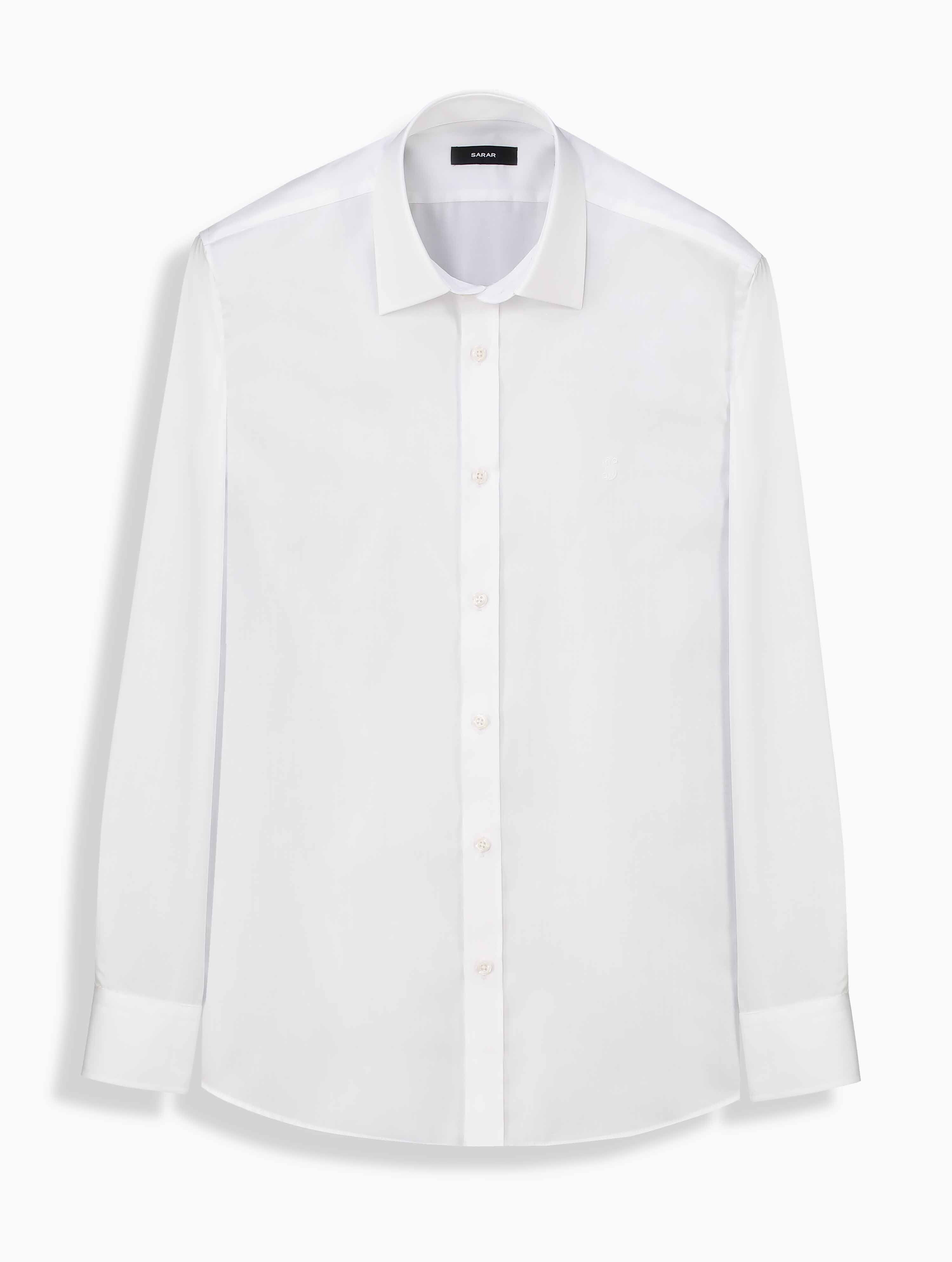 Elvio Uzun Kol Klasik Non İron Beyaz Gömlek