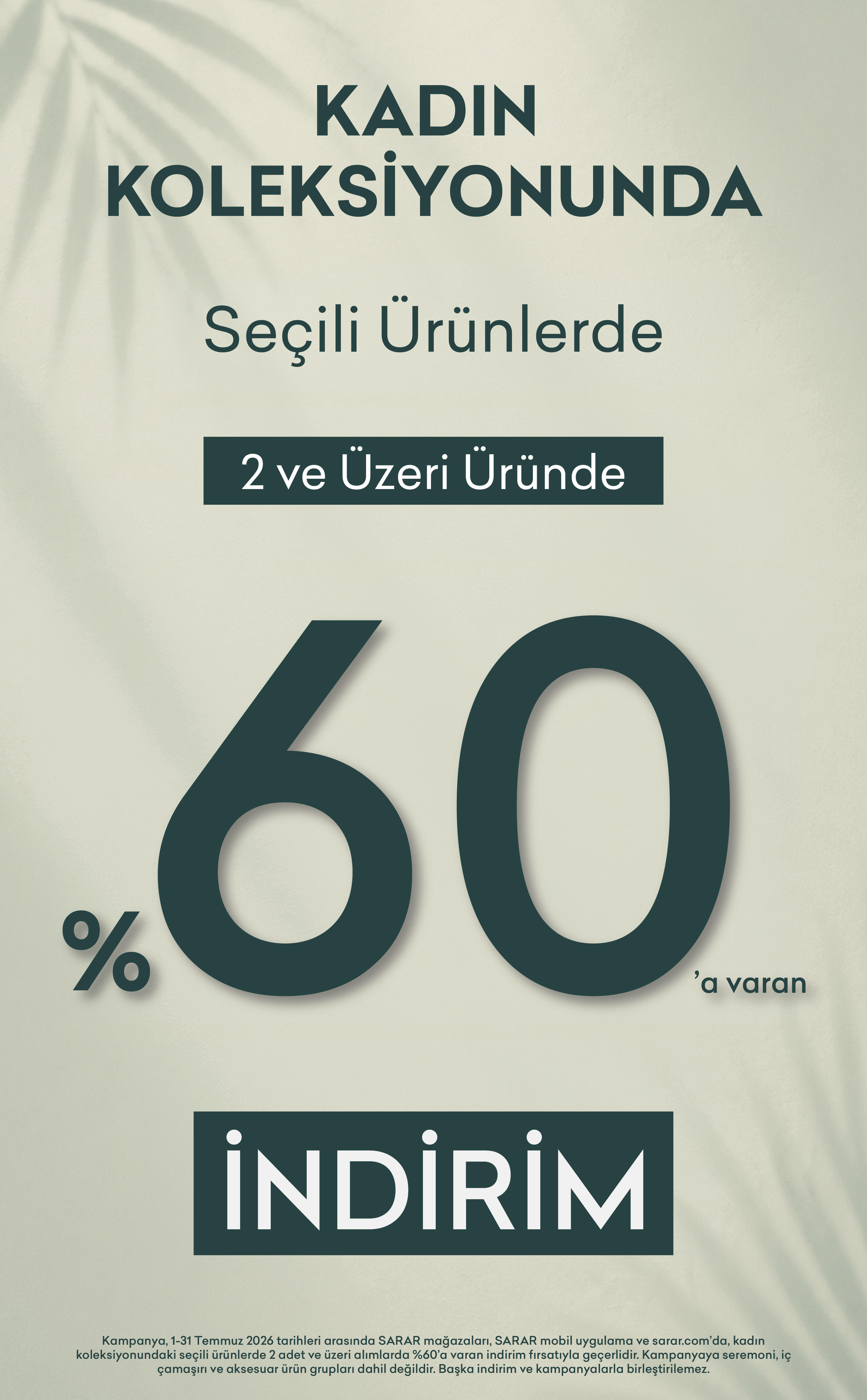 Seçili 2 Adet ve Üzeri Alımda %60 İndirim