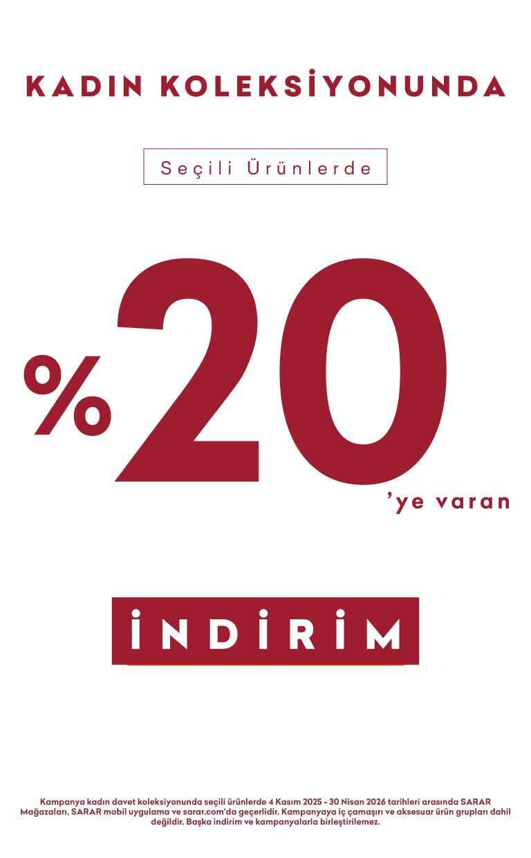 Kadın Koleksiyonunda Seçili Ürünlerde %20 İndirim