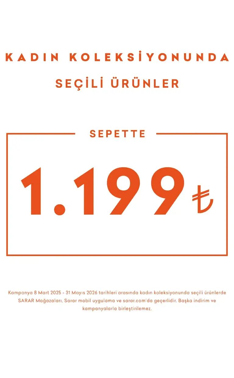 Seçili Kadın Ürünlerinde Sepette Tek Fiyat 1.199,99₺