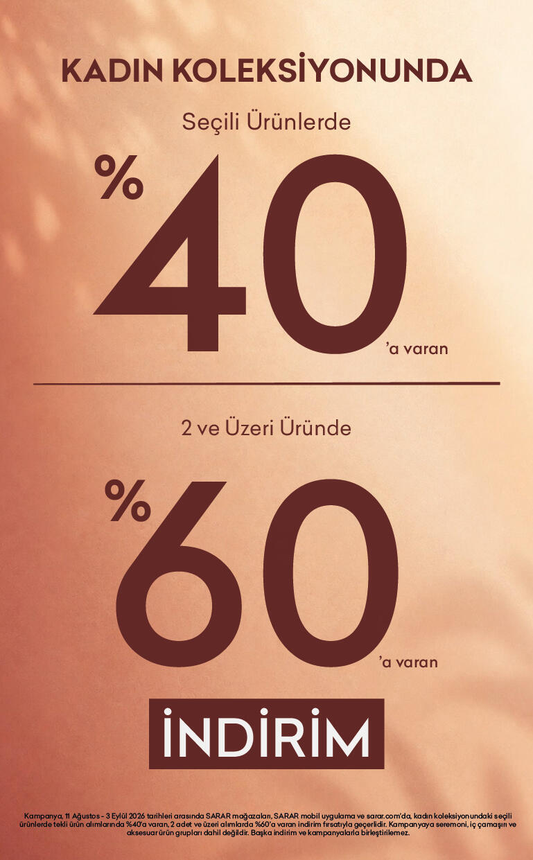 Seçili Ürünlerde Sepette Tekli Alımlarda %40, İkili Alımlarda %60 İndirim
