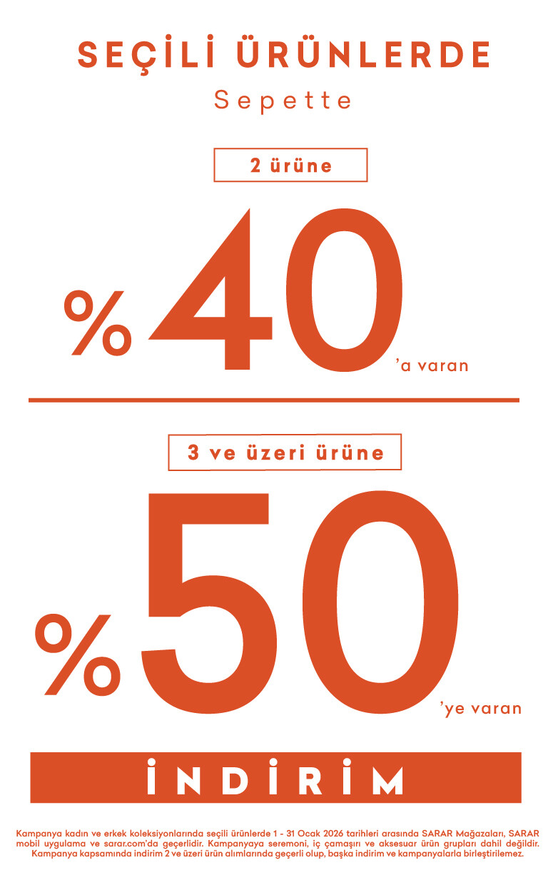 2 ürün %40, 3 ve üzeri %50