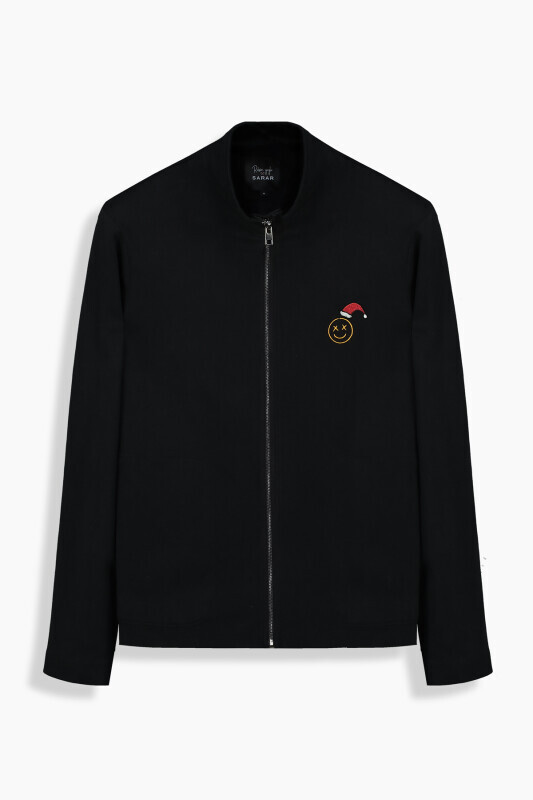 Rento Santa Relax Fit Siyah Fermuarlı Sweatshirt, Rala Santa Regular Fit Siyah Eşofman Altı Kombini