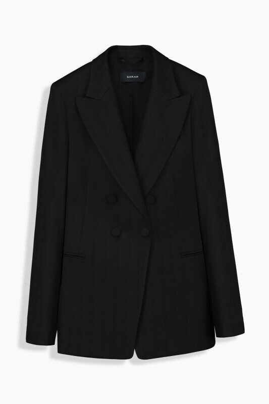 Mara Çizgili Siyah Ceket, Mara Çizgili Siyah Pantolon Kombini