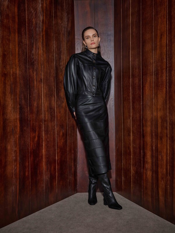 Priv Siyah Deri Etek, Denmila Siyah Deri Ceket Kombini