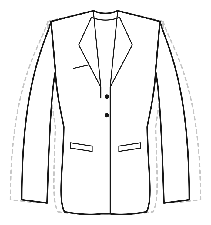 Extra Slim Fit Tek Ceket kalıp çizimi