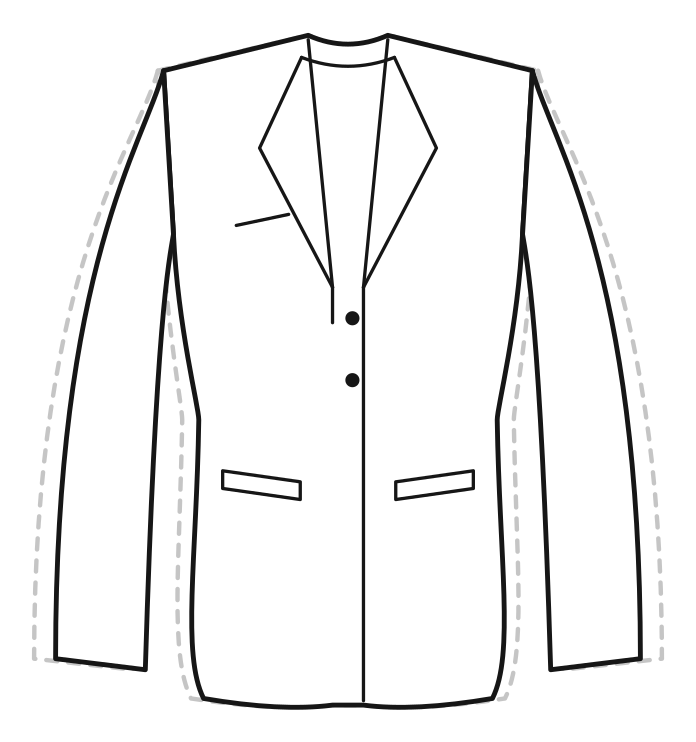 Slim Fit Tek Ceket kalıp çizimi