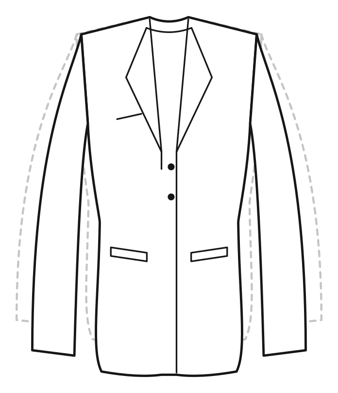 Thin & Taller Tek Ceket kalıp çizimi