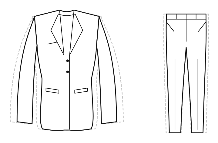 Extra Slim Fit Takım Elbise kalıp çizimi