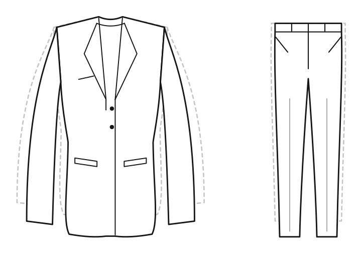 Thin & Taller Takım Elbise kalıp çizimi