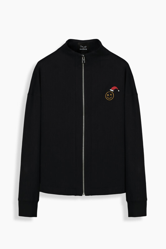 Rayla Santa Regular Fit Siyah Kadın Fermuarlı Sweatshirt, Livia Santa Regular Fit Siyah Kadın Eşofman Altı Kombini