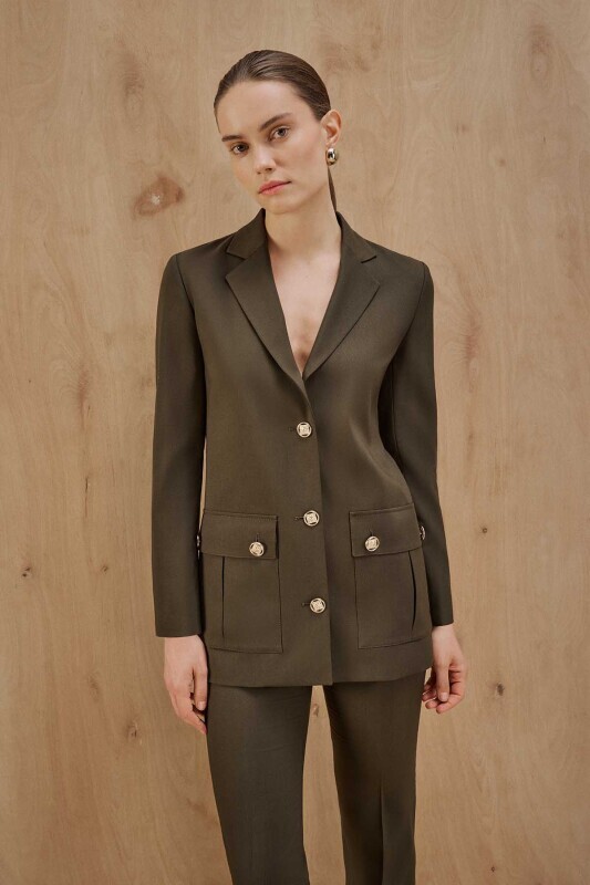 Solin Safari Koyu Haki Ceket, Solin Safari Koyu Haki Pantolon Kombini
