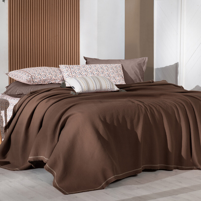 Abel Pike Takımı Çift Kişilik Kahverengi 