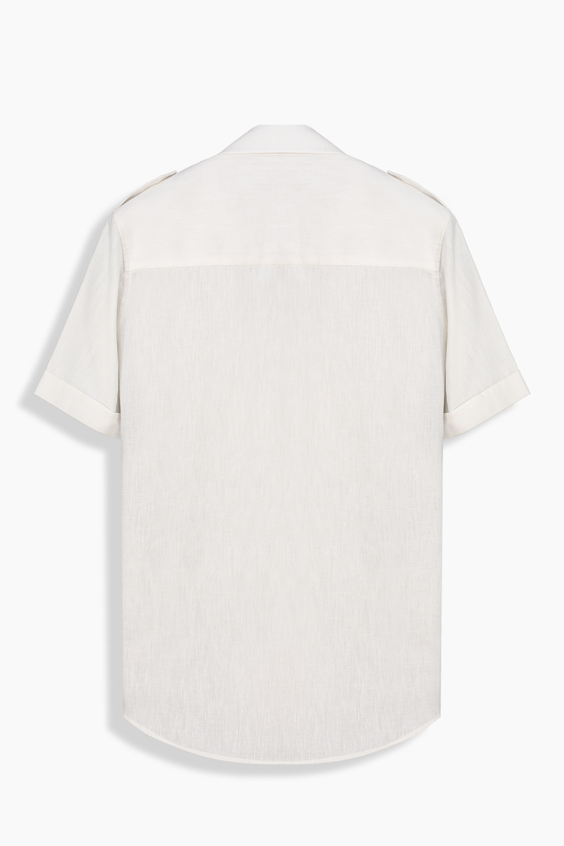 Adeline Kısa Kol Ekru Gömlek - 2