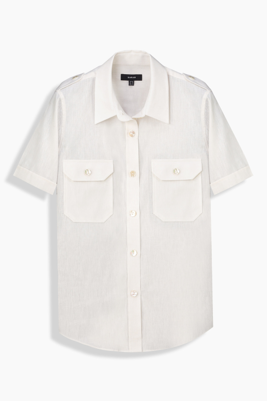 Adeline Kısa Kol Ekru Gömlek 