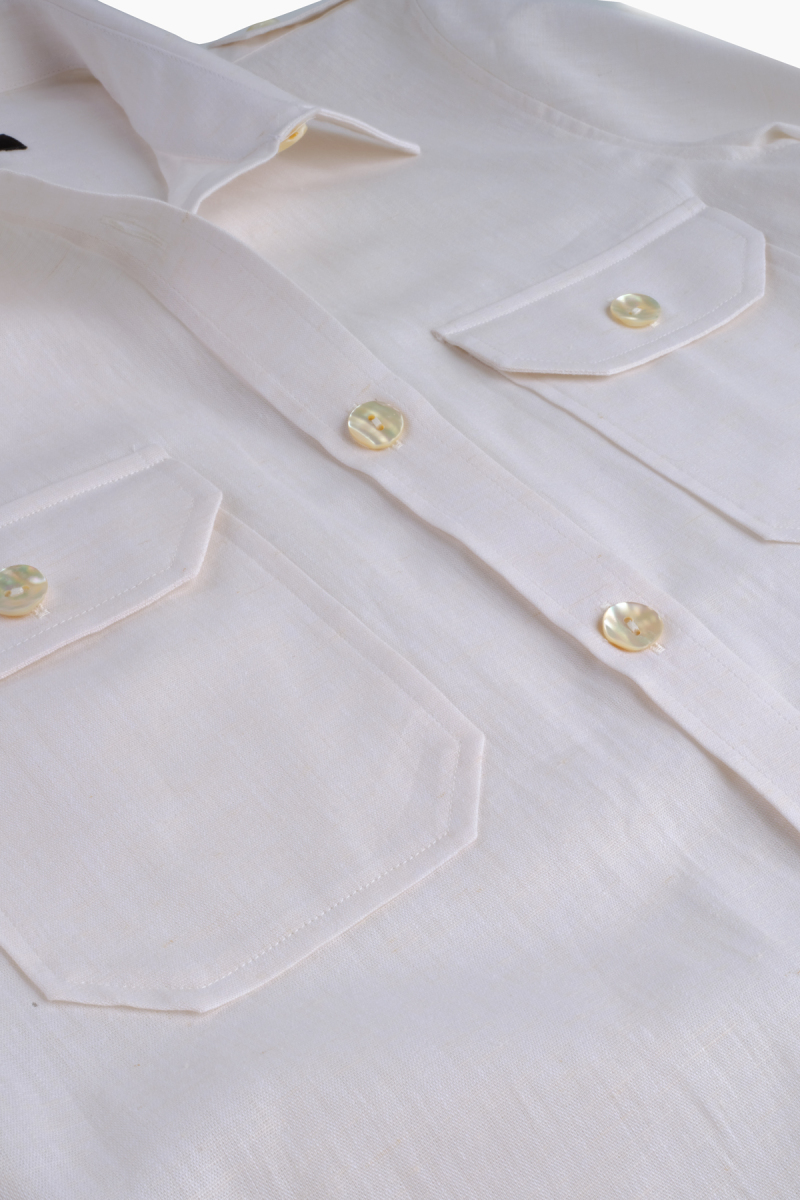 Adeline Kısa Kol Ekru Gömlek - 3