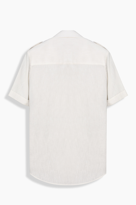 Adeline Kısa Kol Ekru Gömlek - SARAR WOMAN