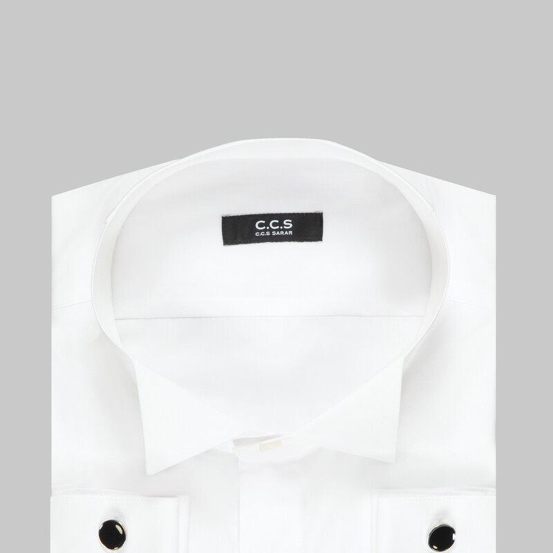 Ades Beyaz Büyük Beden Smokin Gömlek - CCS SARAR