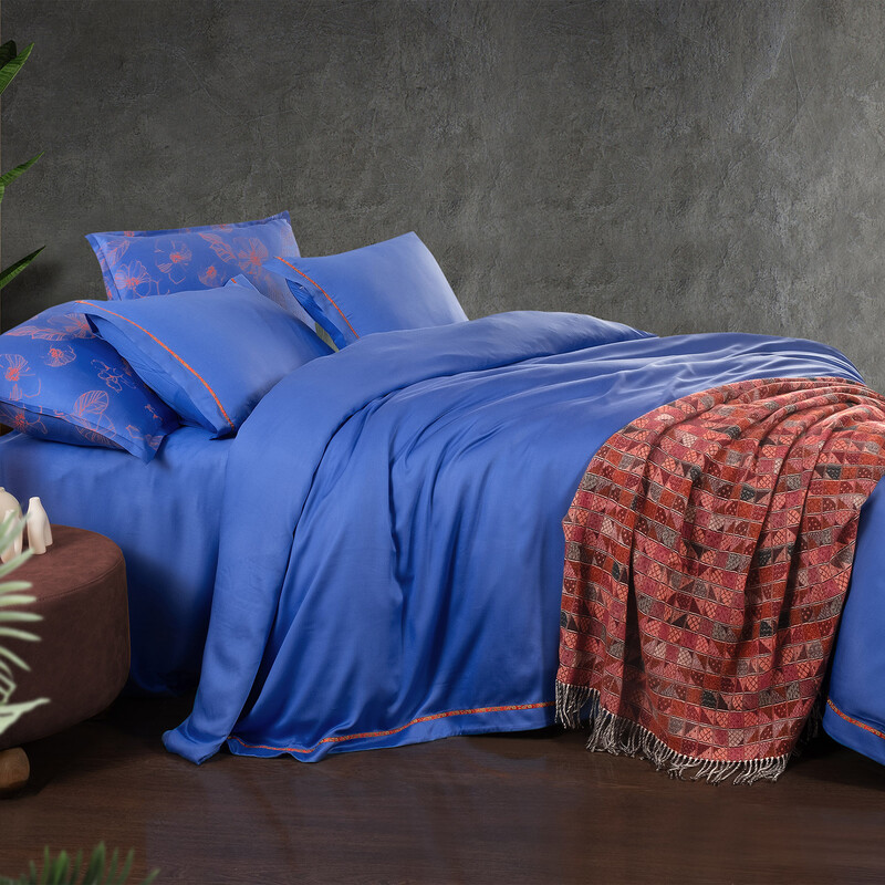 Adı Mavi Tencel Nevresim Takımı Çift Kişilik - SAREV