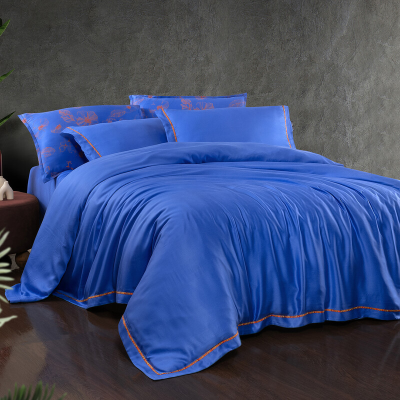 Adı Mavi Tencel Nevresim Takımı Çift Kişilik 