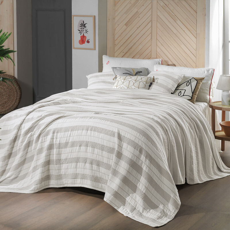 Adira Bej Yatak Örtüsü Çift Kişilik - SAREV