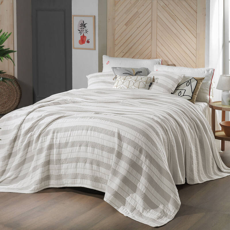 Adira Bej Yatak Örtüsü Çift Kişilik - 1