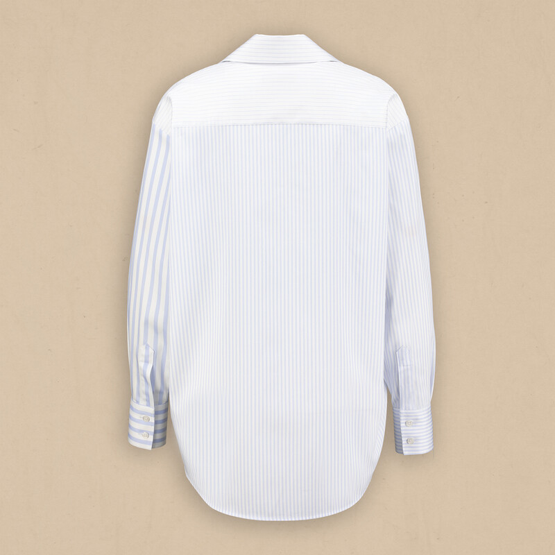 Aisha Çizgili Mavi Gömlek - SARAR WOMAN