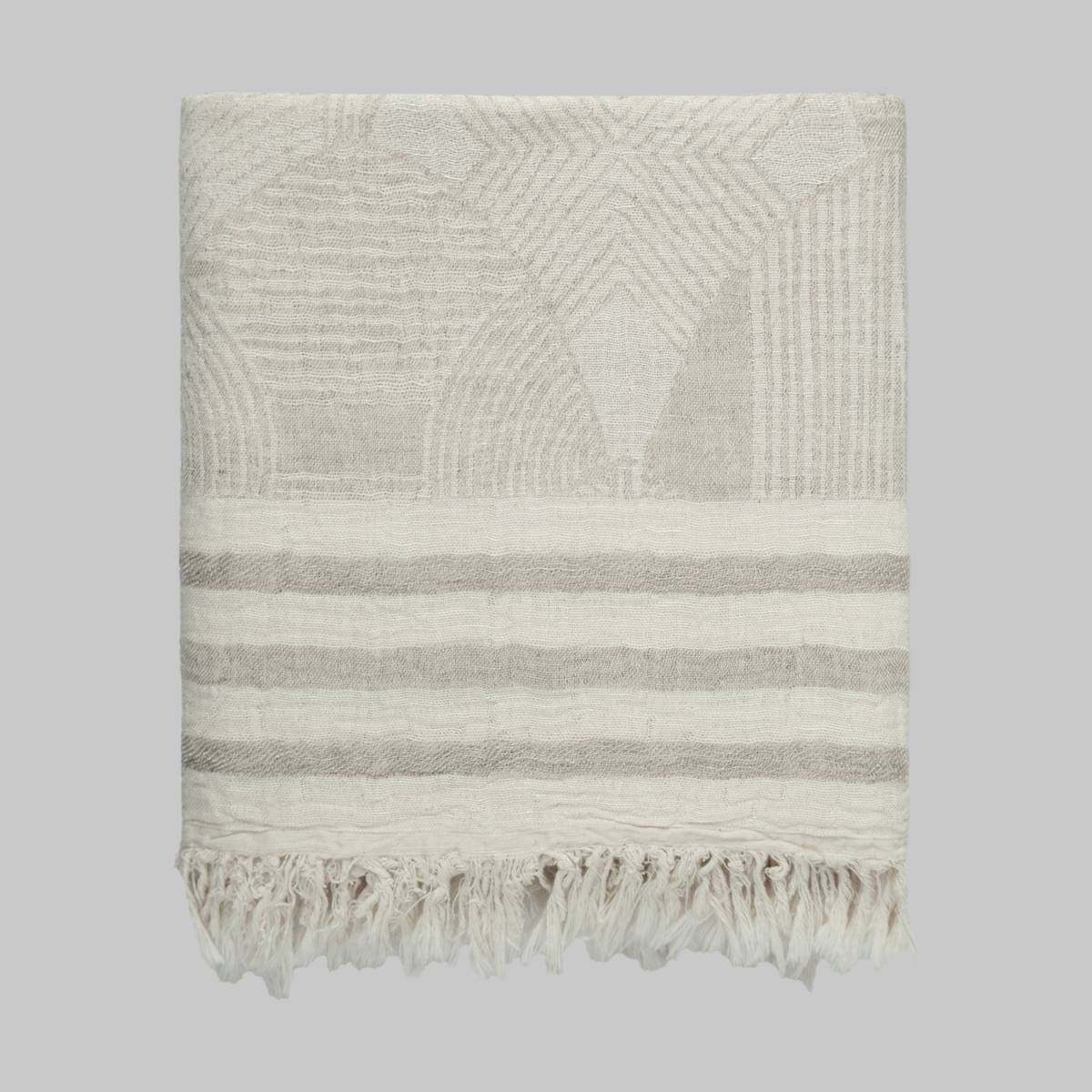 Alecia 90x160 Bej Plaj Havlusu - 1