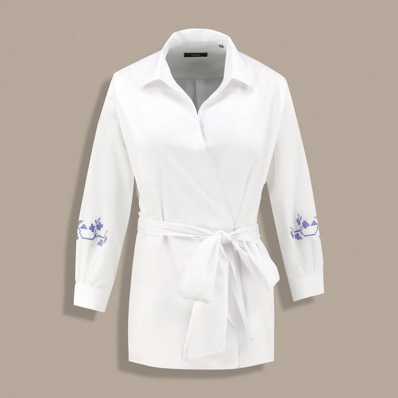 Alina Uzun Kol Beyaz Gömlek - 1