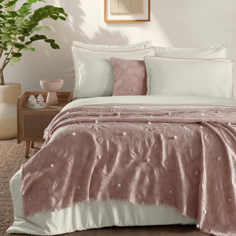 Alison Yatak Örtüsü Tek Kişilik Pudra - SAREV