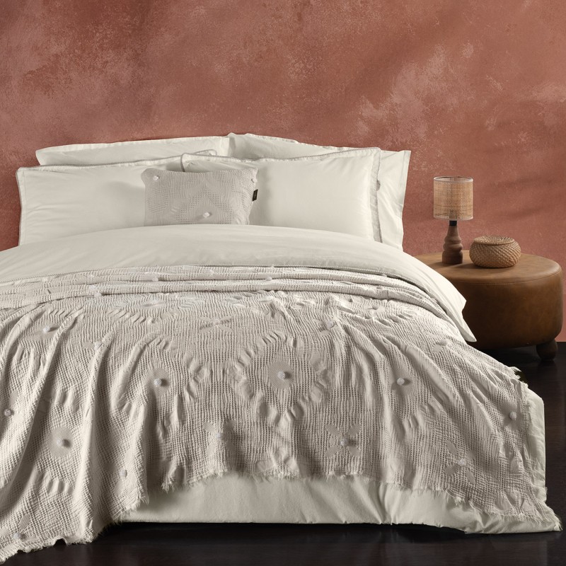 Alison Yatak Örtüsü Tek Kişilik Bej - SAREV