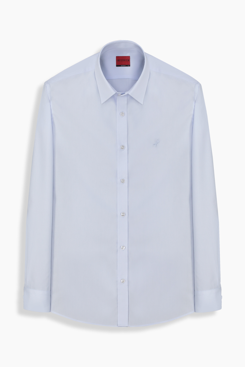 Almeida Uzun Kol Fitted Açık Mavi Gömlek - 1