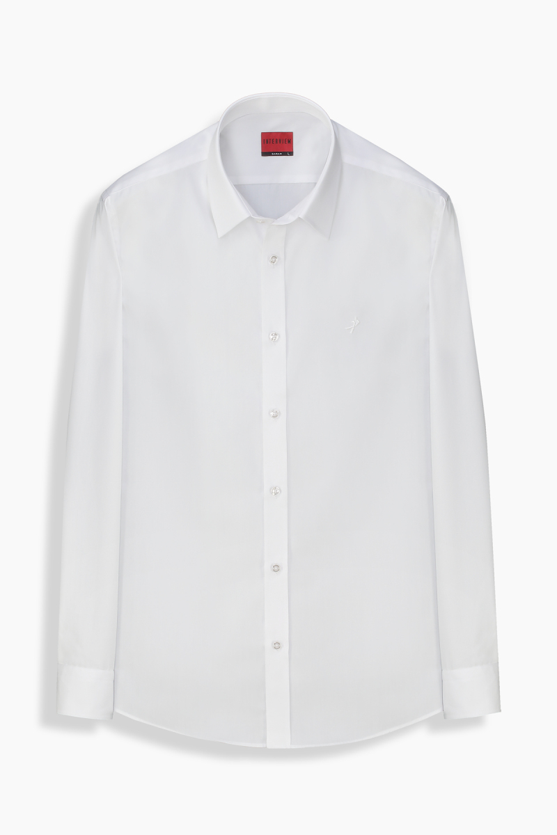 Almeida Uzun Kol Fitted Beyaz Gömlek - 1