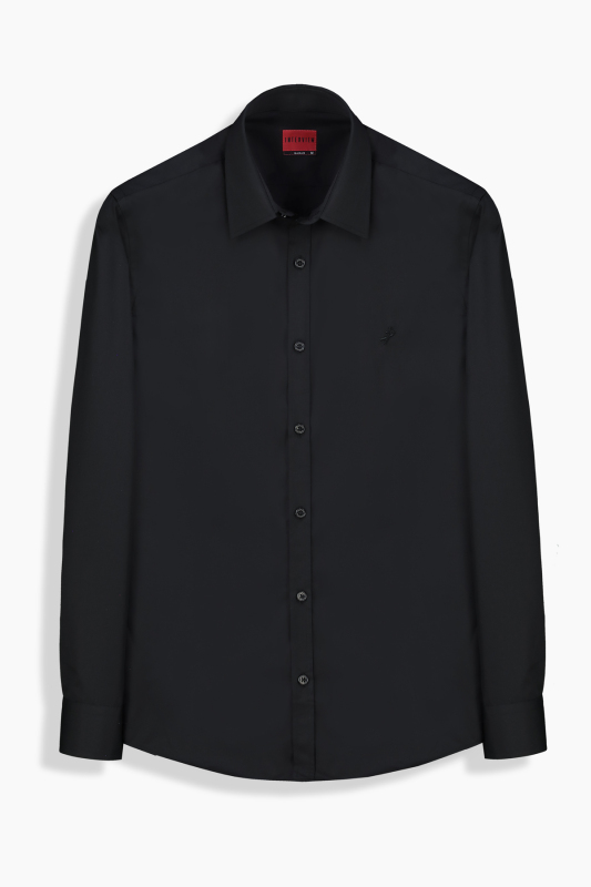 Almeida Uzun Kol Siyah Gömlek 