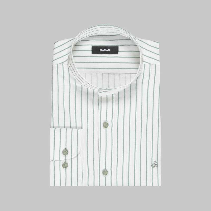 Aln Çizgili Yeşil Slim Gömlek - 3
