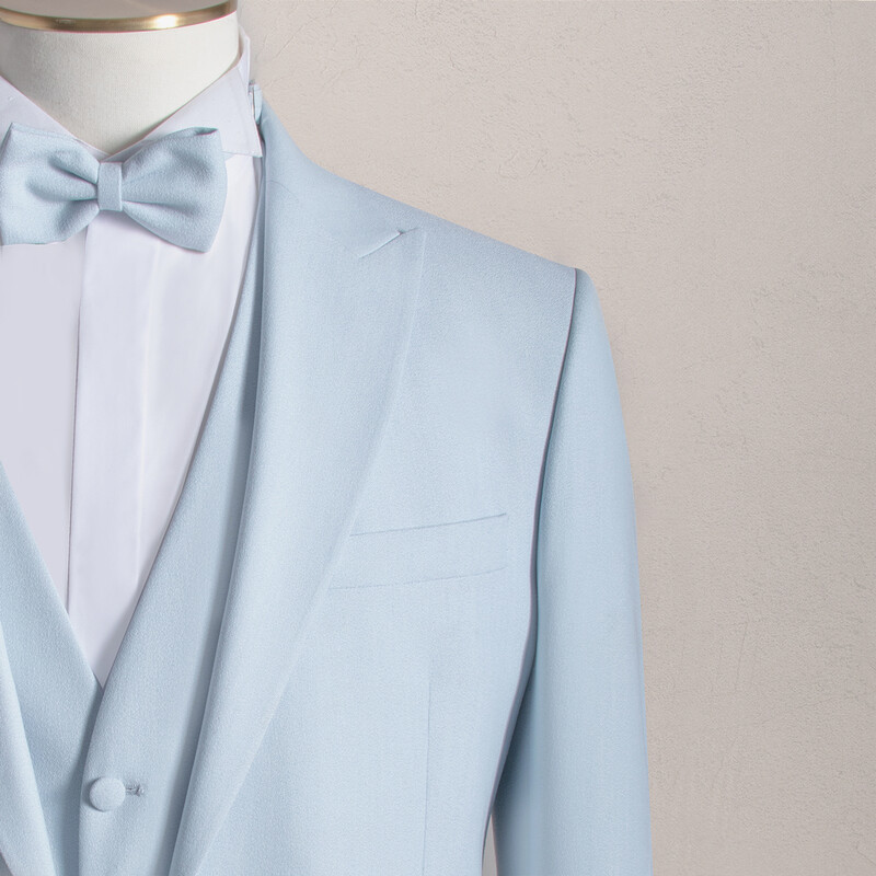 Amara Yelek Papyon Takım Açık Mavi Slim Fit Smokin - INTERVIEW