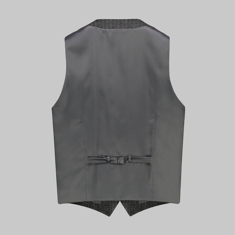 Amara Addy Resta Slim Fit Koyu Gri Yelekli Takım - 5