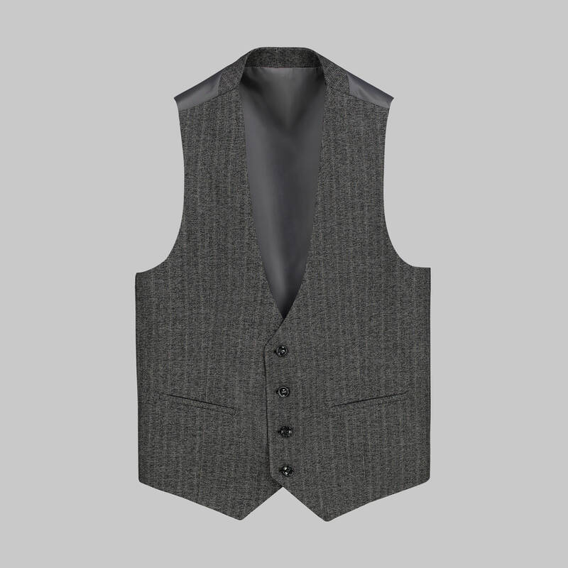 Amara Addy Resta Slim Fit Koyu Gri Yelekli Takım - 4