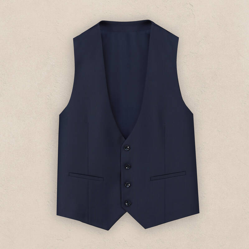 Amara Addy Resta Slim Fit Yelekli Koyu Mavi Takım Elbise - 4