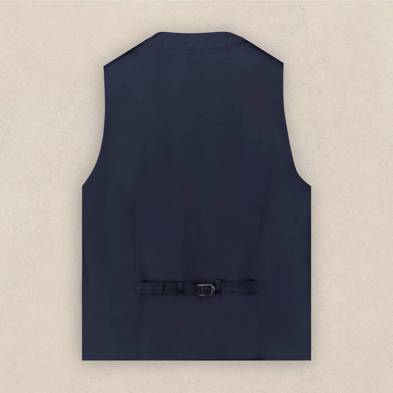 Amara Addy Resta Slim Fit Yelekli Koyu Mavi Takım Elbise - 5