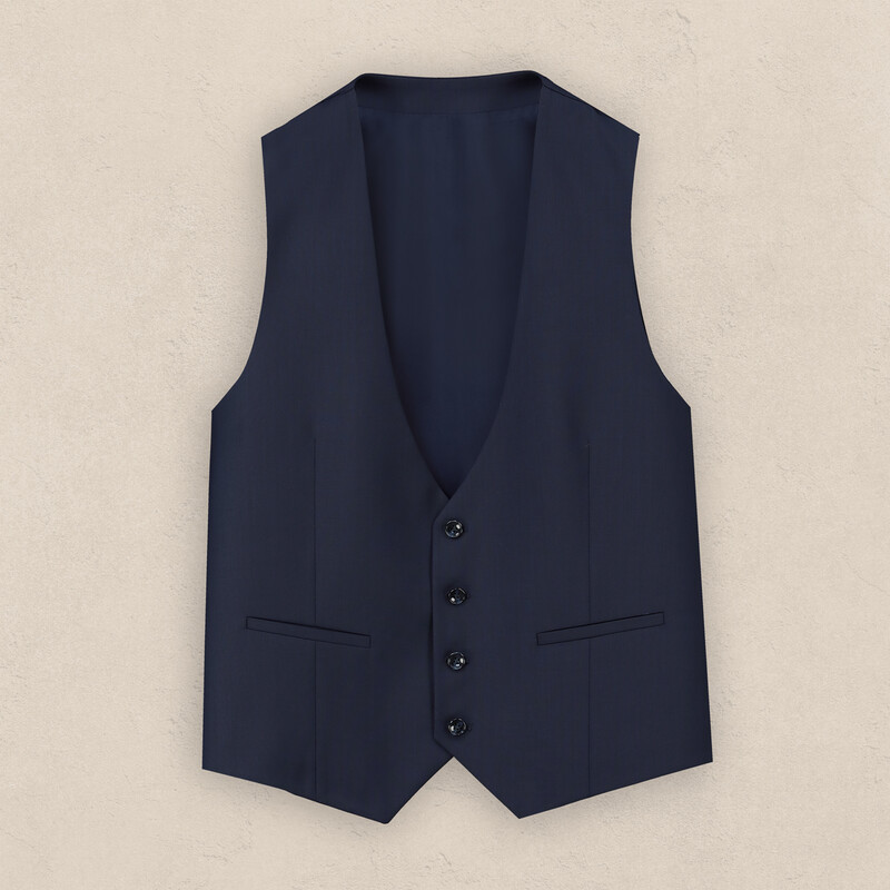 Amara Addy Resta Slim Fit Yelekli Koyu Mavi Takım Elbise - INTERVIEW