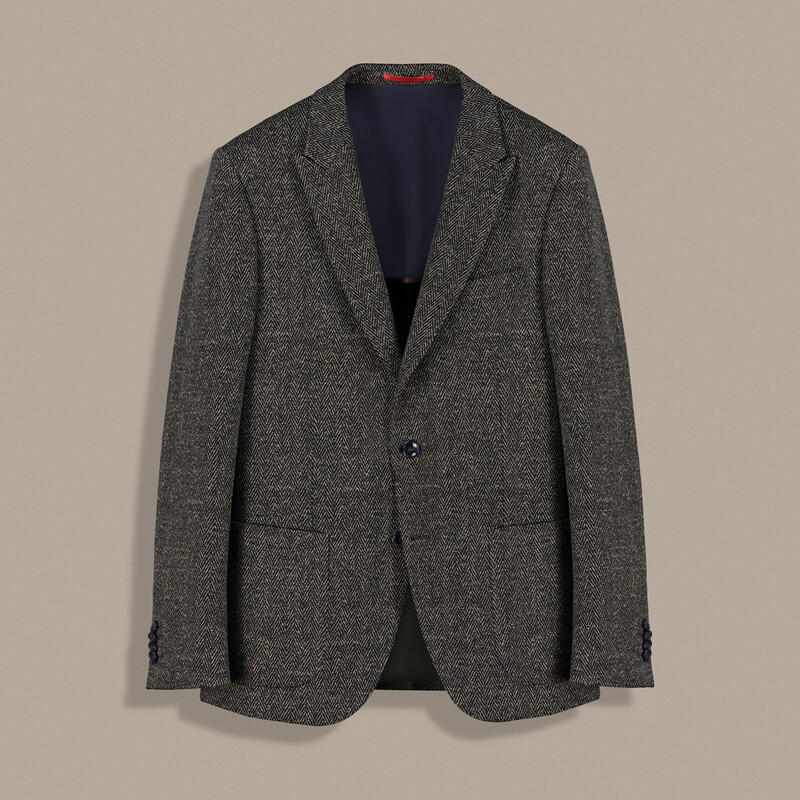 Amara Slim Fit Desenli Lacivert Ceket 