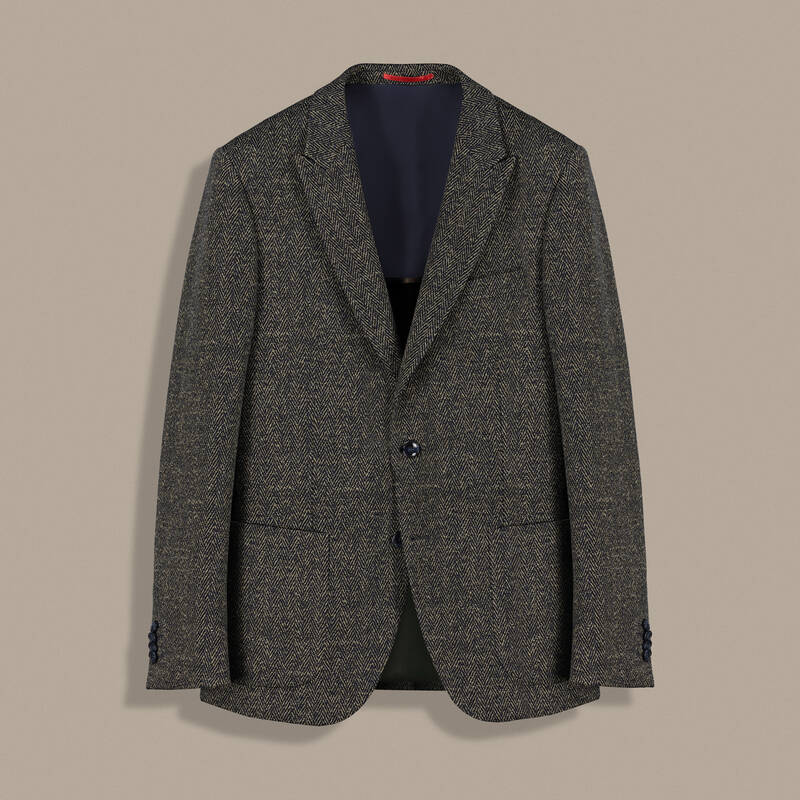 Amara Slim Fit Desenli Lacivert Ceket - 1