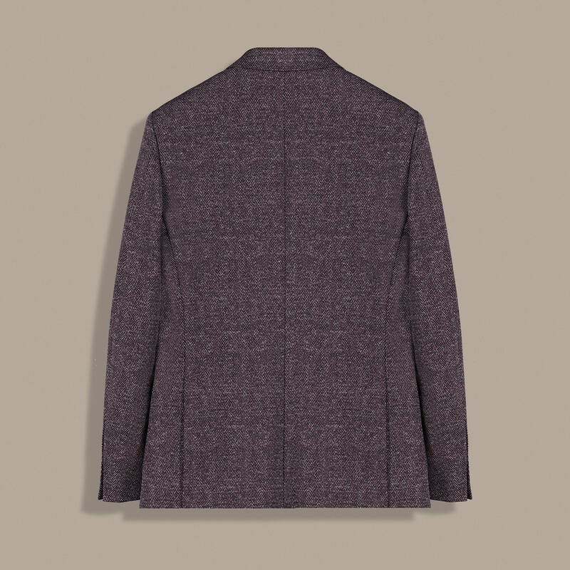 Amara Slim Fit Desenli Mürdüm Ceket - 2