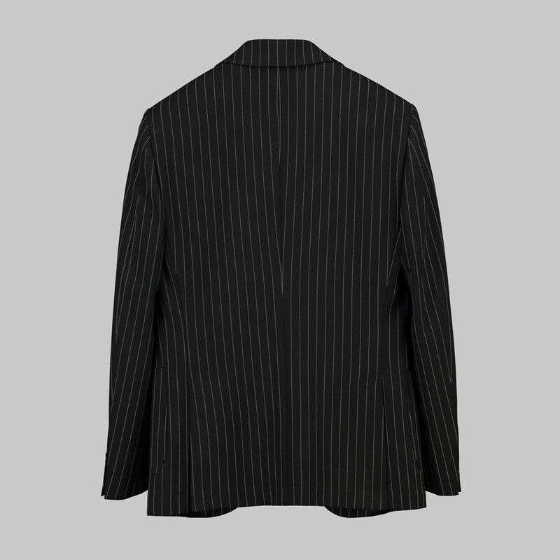 Amara Slim Fit Çizgili Siyah Ceket - INTERVIEW