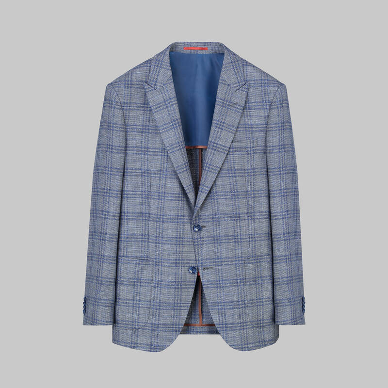 Amara Slim Fit Kareli Gri Ceket - 1