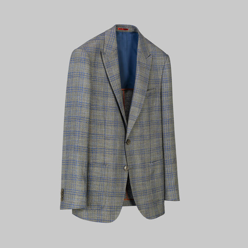 Amara Slim Fit Kareli Kahverengi Ceket - 2